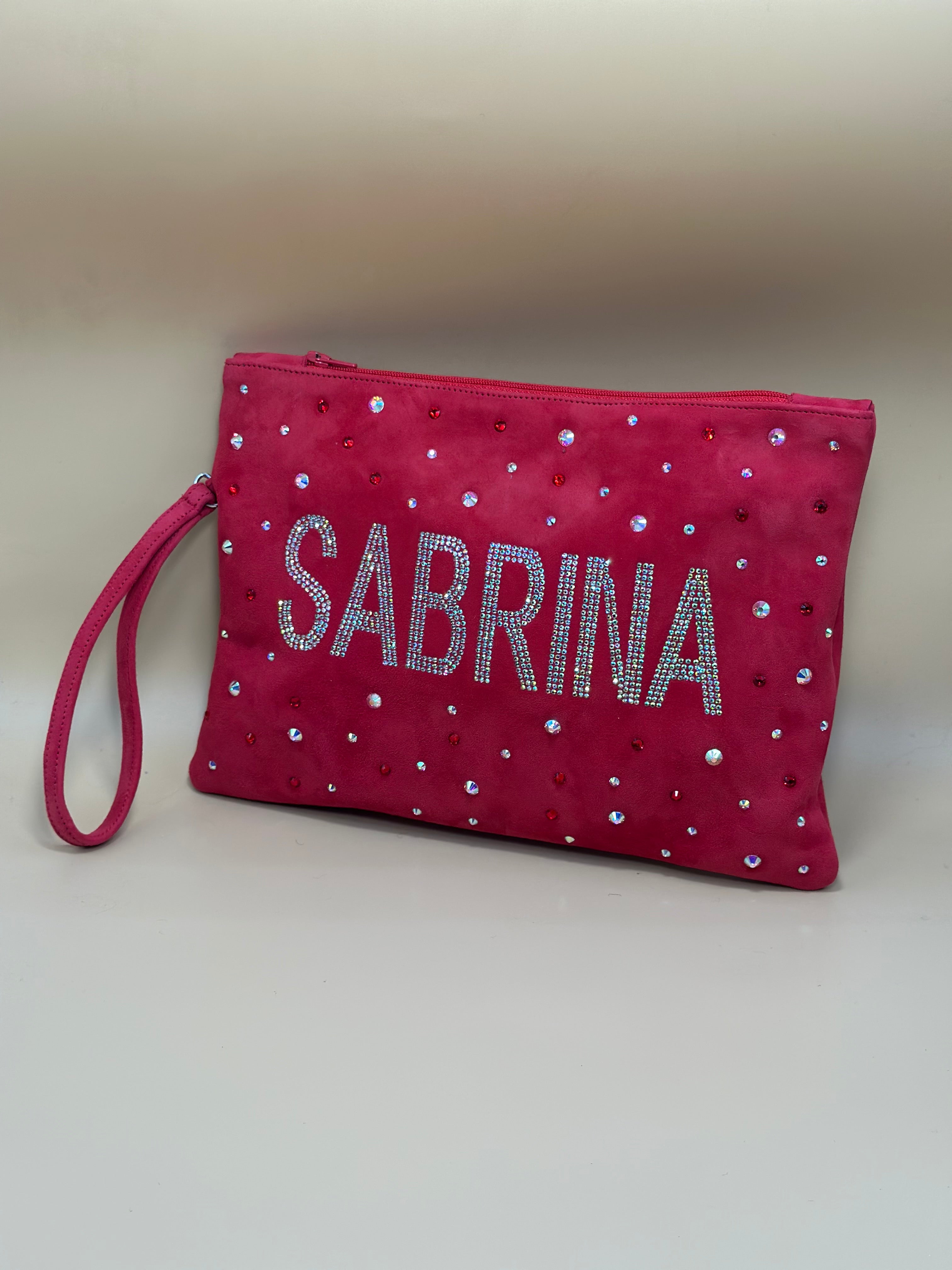 Pochette in Pelle Con Strass