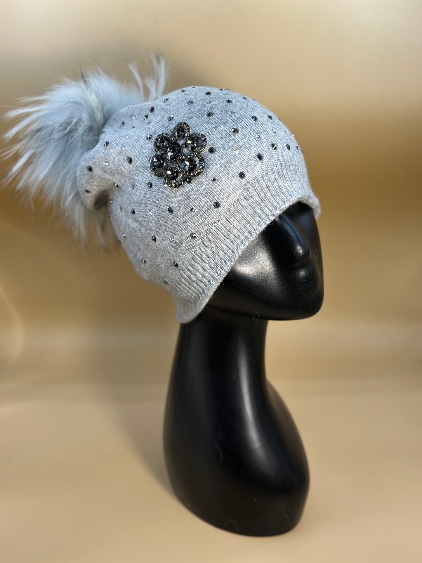 Cappello Grigio Strass