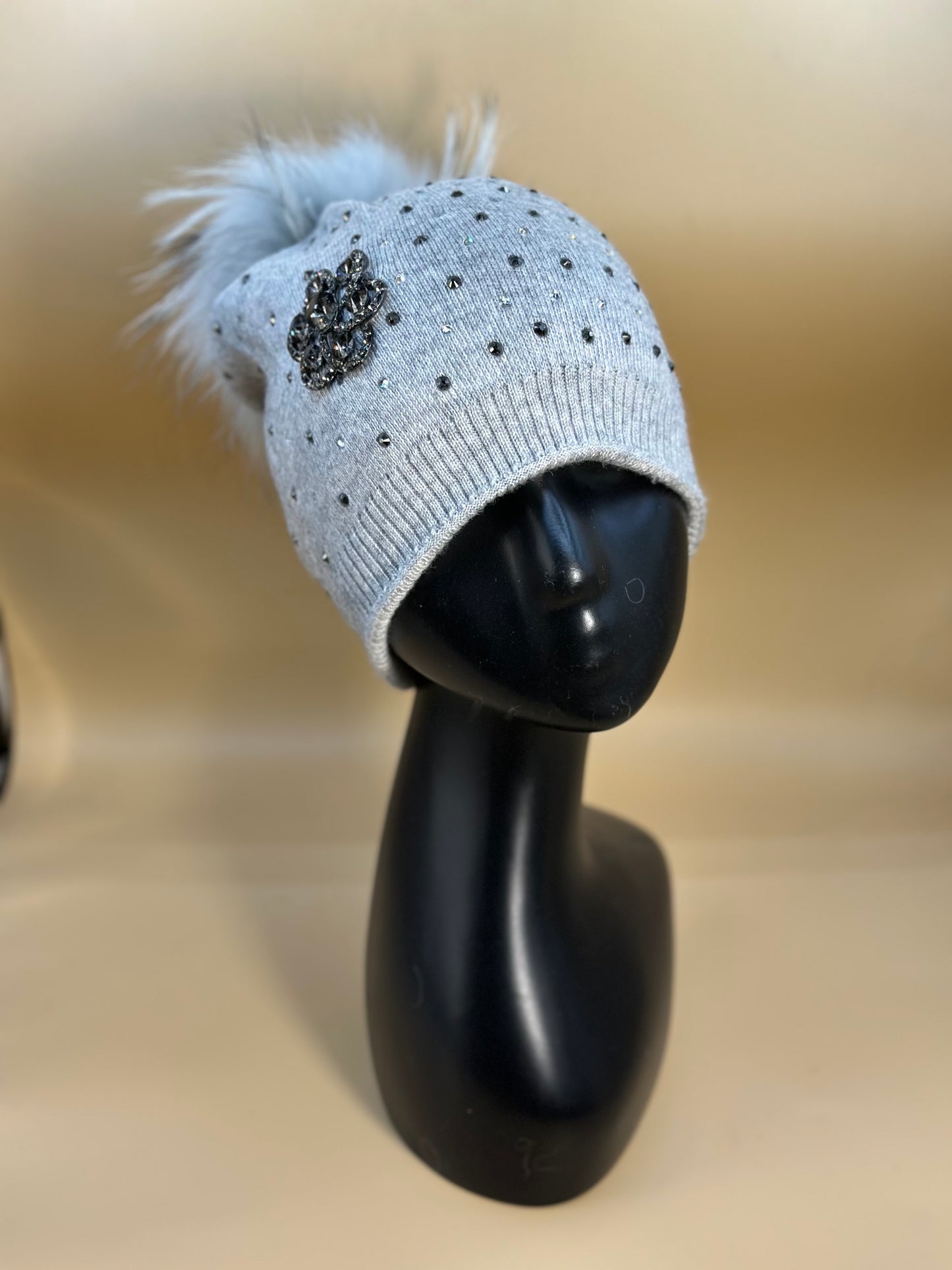 Cappello Grigio Strass