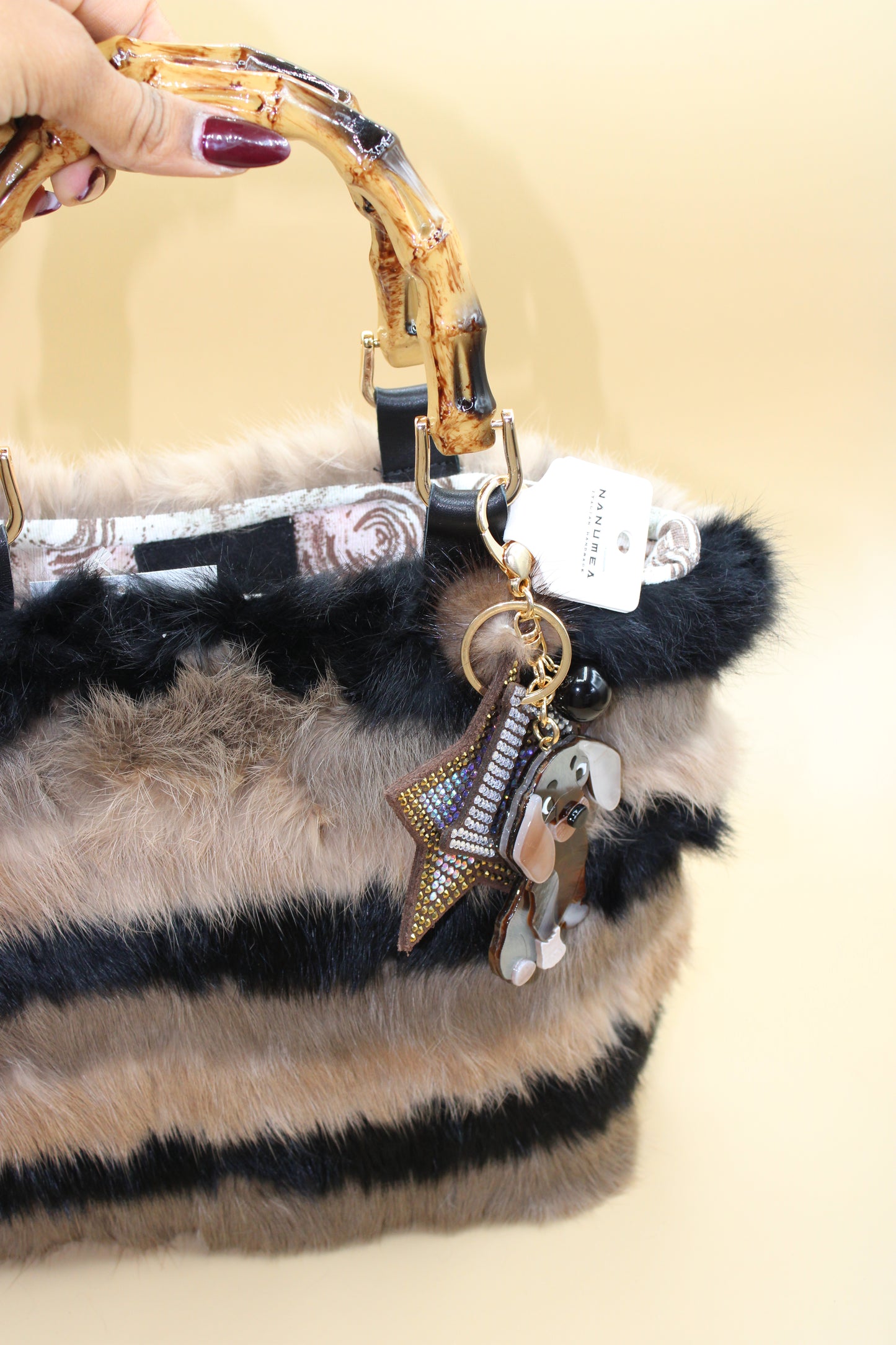 Borsa in Pelliccia Marrone & Nera