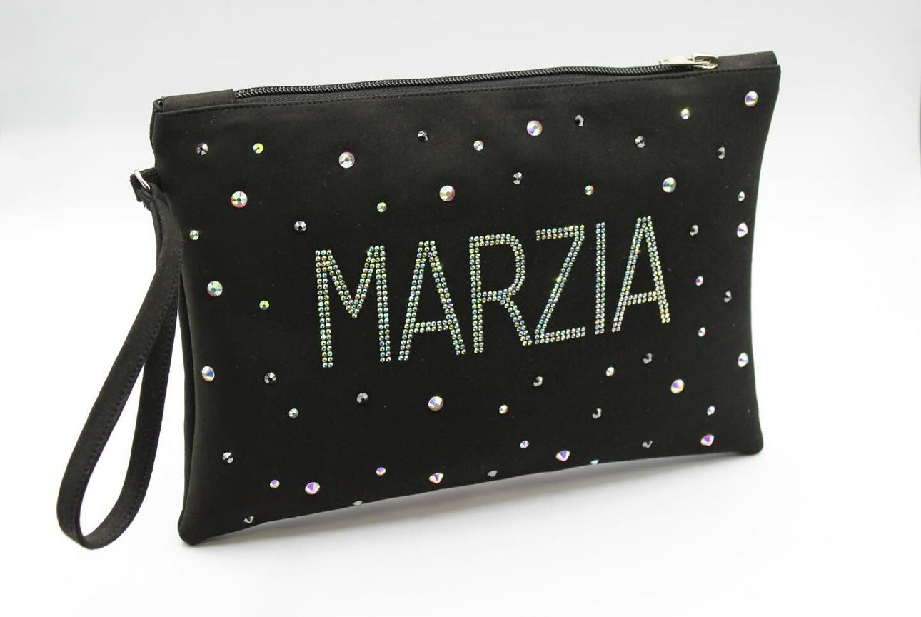 Pochette in Pelle Con Strass